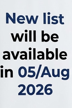 New List 5/Aug will be available